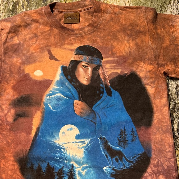 The Mountain Earthy Brown and Deep Blue Tee - Picture 1 of 4